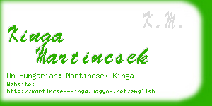 kinga martincsek business card
